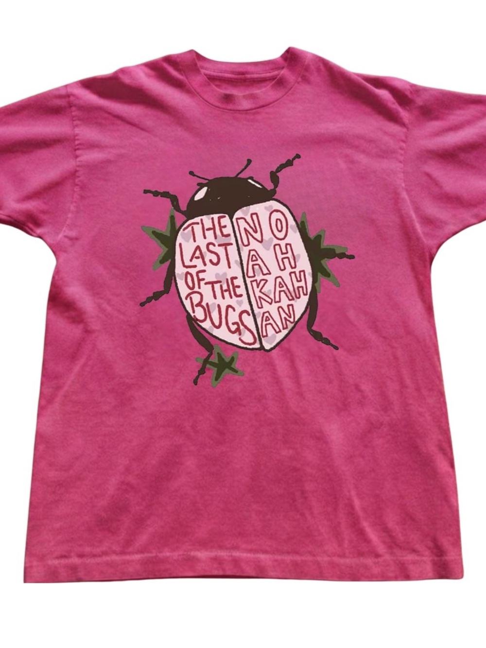 Pink Short Sleeve Tee with Bug Graphic